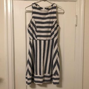 Blue and white striped sundress